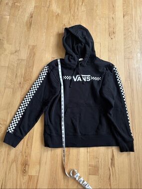 Vans Black Hoodie with White Checkerboard Accents